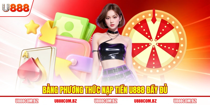 Bảng phương thức nạp tiền U888 đầy đủ